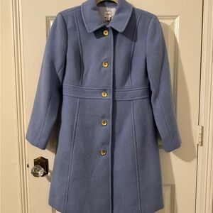 J. Crew Light Blue Pea Coat with Gold Buttons